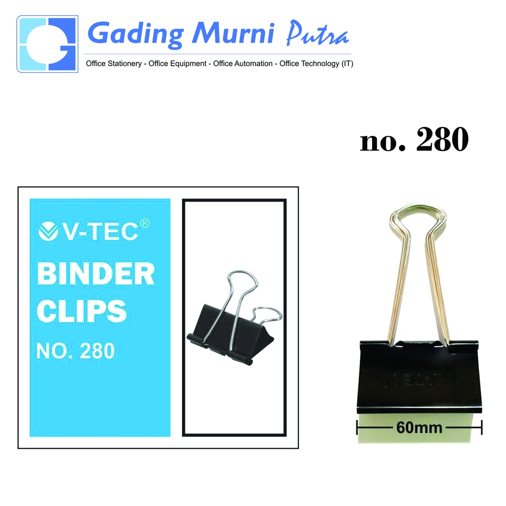 

Binder Clip / Klip Kertas / Penjepit Kertas V-Tec no. 280 - Pack