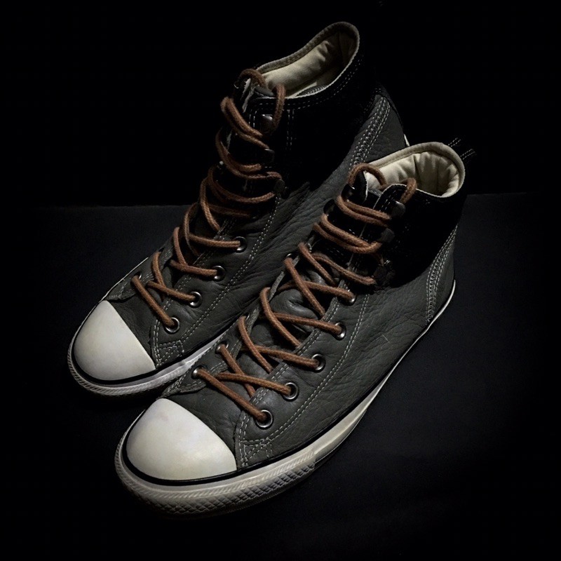 converse leather gray