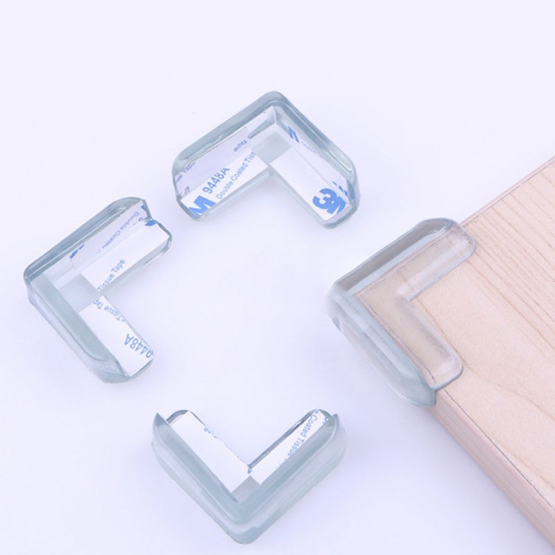 Silicone Bumper Pengaman Siku Sudut Meja 10 PCS - OMHZPFTP Transparent