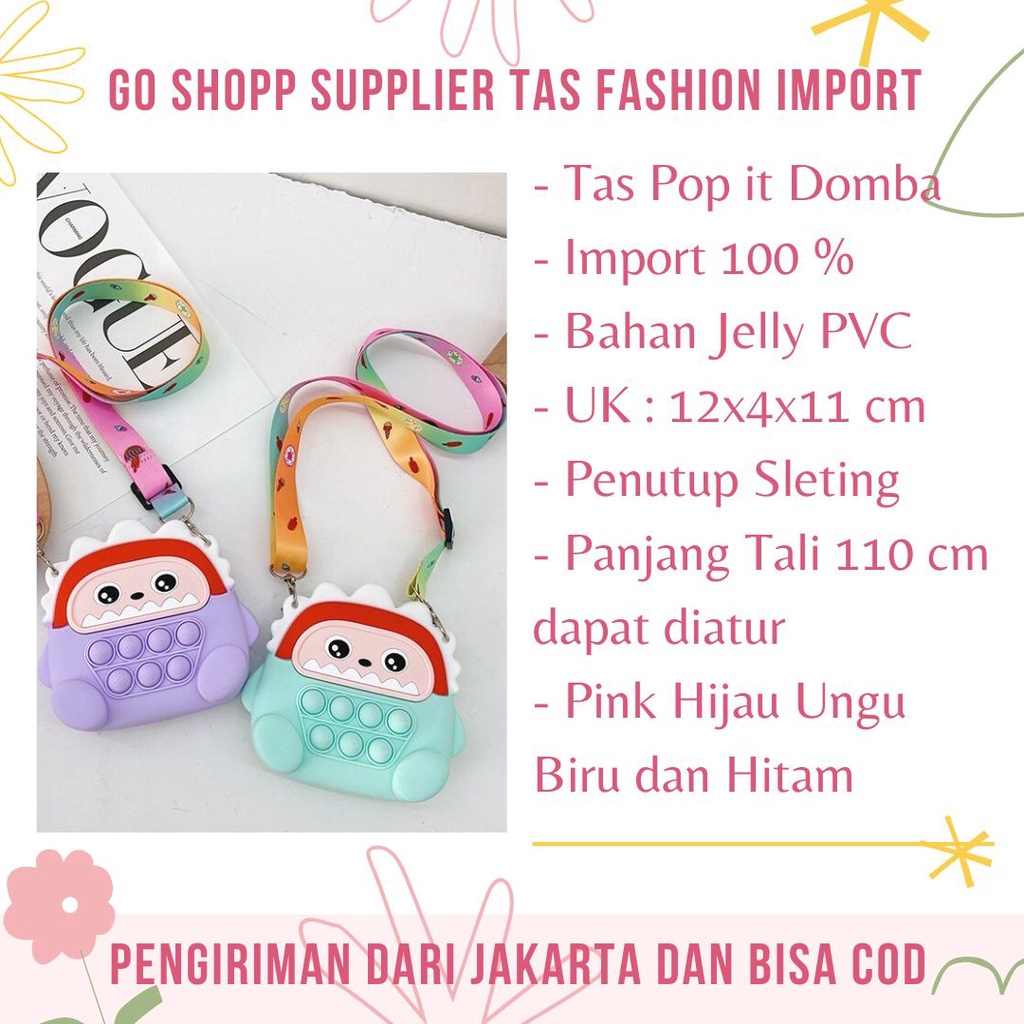 Tas Pop it Anak Karakter Lucu Import - Tas Selempang Anak Karakter Lucu - Tas Pop It Terbaru Import - Tas Anak Lucu Pop It Fidget Toys [JL17]