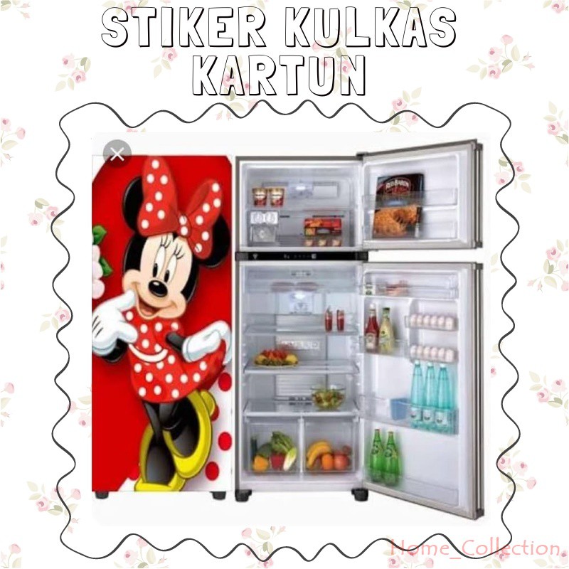 [ BISA COD ]  PROMO !! Stiker Kulkas 1 Pintu Karakter Kartun