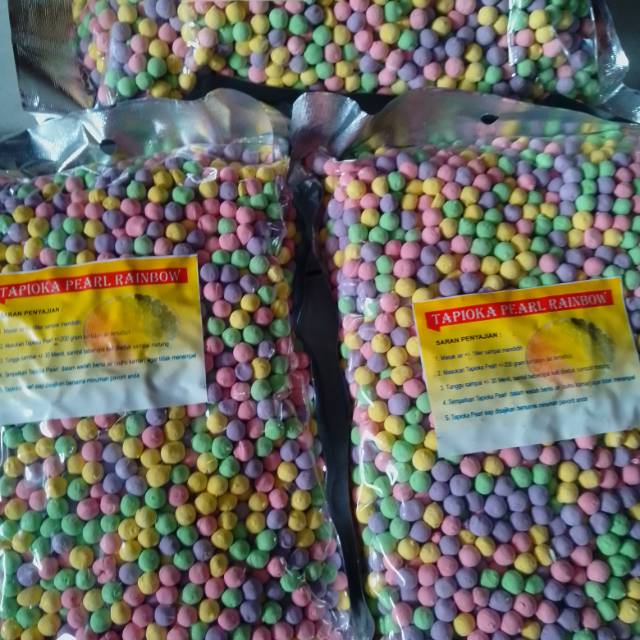 

Rainbow Tapioca Pearl Bubble Aneka Warna 1 kg