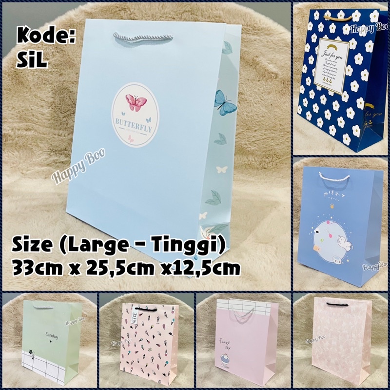 bag paper bag tas kado tas kertas goodie bag hampers large besar tinggi sil import