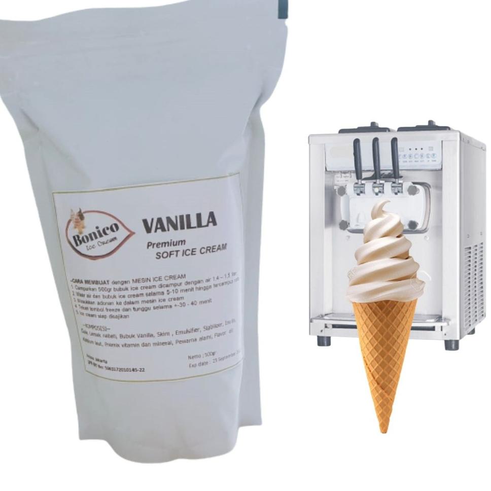 

PRODUCT TERLARIS BONICO VANILLA SOFT ICE CREAM POWDER 500gr PREMIUM RESTO bubuk es krim mesin VANILA cone frizco ✿ 883