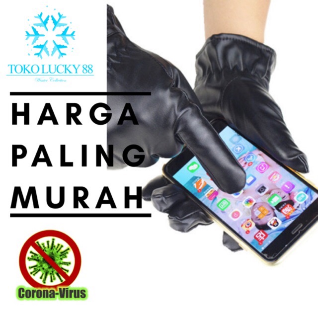 IMPORT Glove Leather Unisex Sarung Tangan Kulit bulu Touchscreen musim dingin Winter Glove Leather fur import