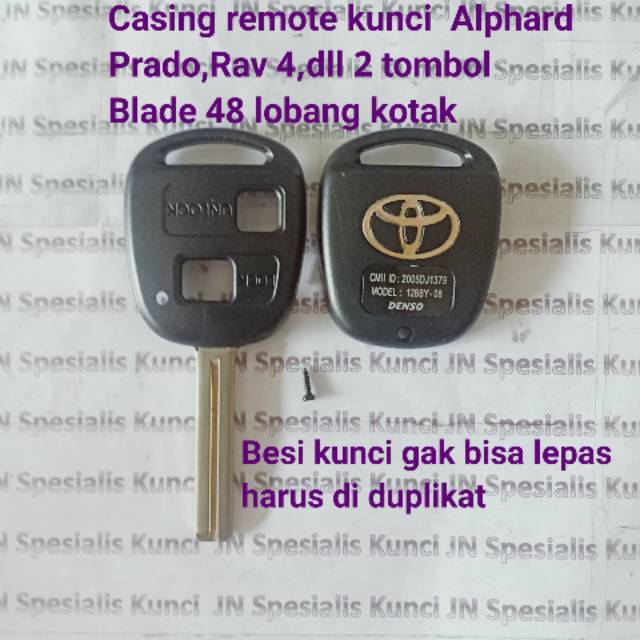 Casing kunci Alphard Prado Rav 2 tombol Blade 48(ukir)