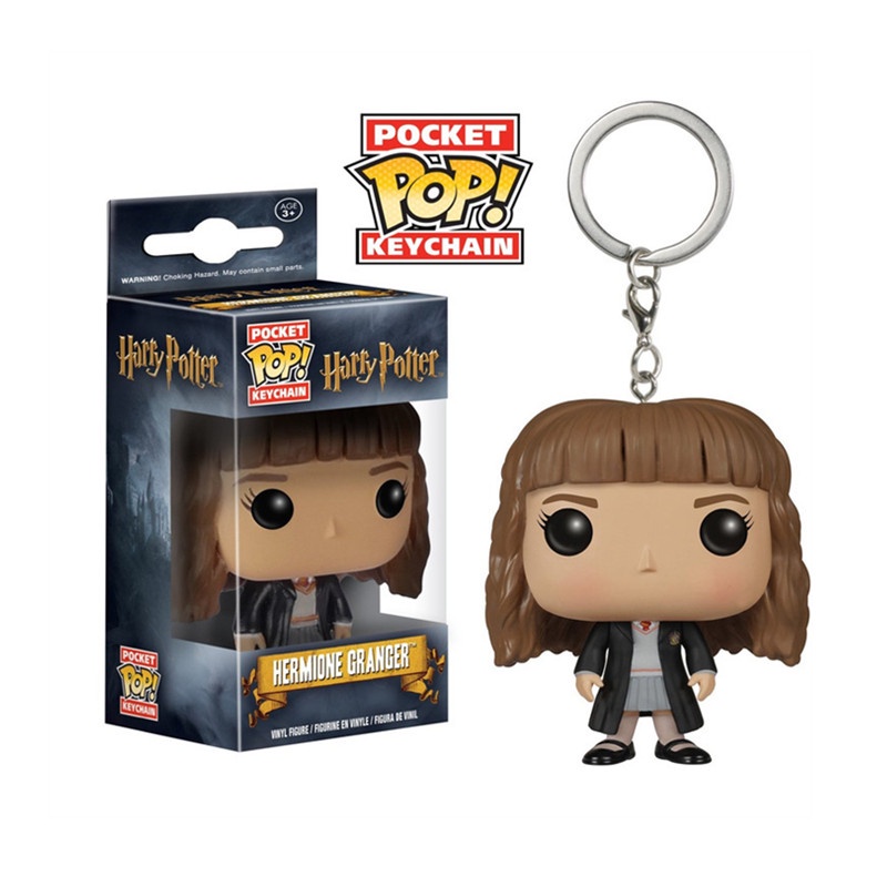 Anime Funko POP Harry Potter Gantungan Kunci PVC Dumbledore Hedwig Fawkes Boneka Minifigures Collection Key Ring