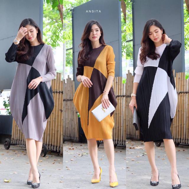 PO Dress Triple Plisket ORI Bangkok