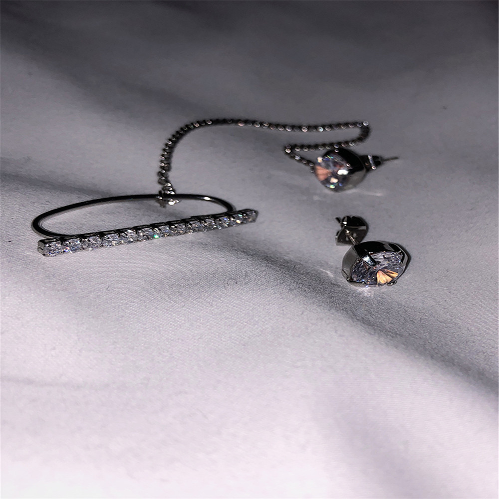 【COD Tangding】Earring with Chain New Fahion Korea Womne Girl Party Accessories