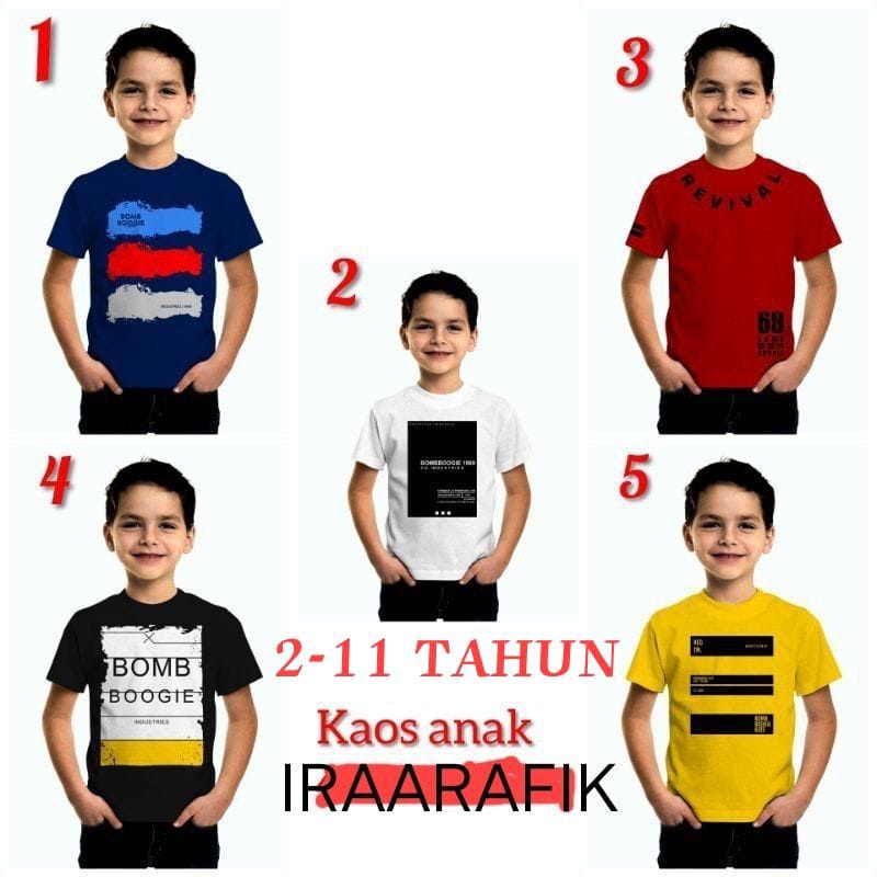 Kaos Anak Premium Baju Anak Tanggung Distro Kaos Anak Tanggung Umur 6-12 Tahun Premium