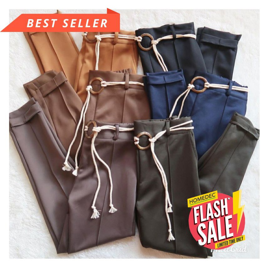 CEWEK KETAT TIDAK PANAS FITNESS ZUMBA// CASSA PANT CELANA WANITA BAHAN SCUBA FREE BELT