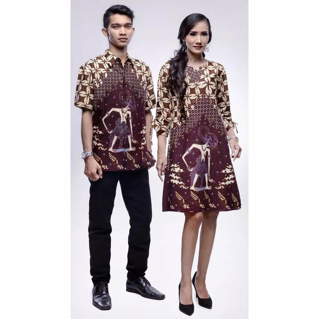 Batik Nusantara Couple Dress Batik Marissa Wayang Maron / OOTD Sarimbit batik Tunik / batik Solo