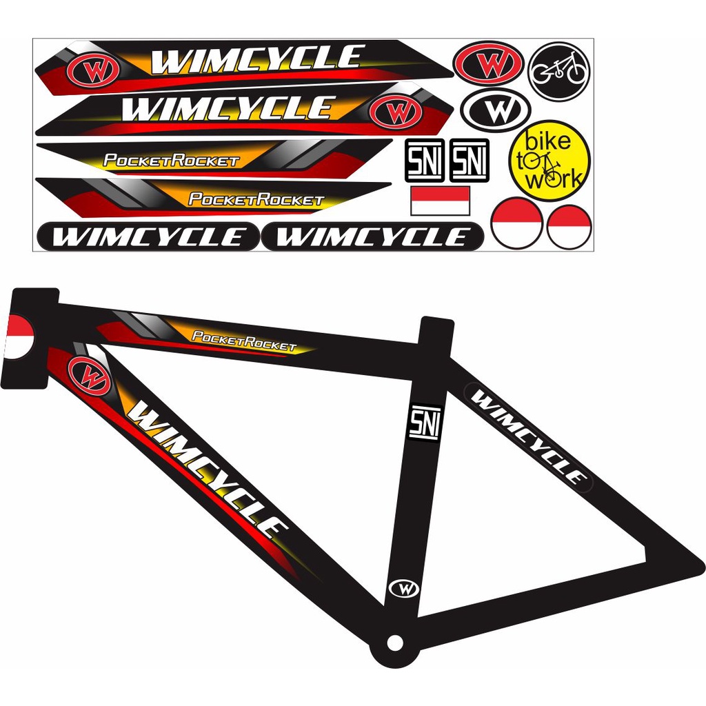 LIS STRIPING VARIASI / STICKER STRIPING BUAT SEPEDA WIM CYCLE MOTIF LIS BIKE VARIASI STIKER SEPEDAH 