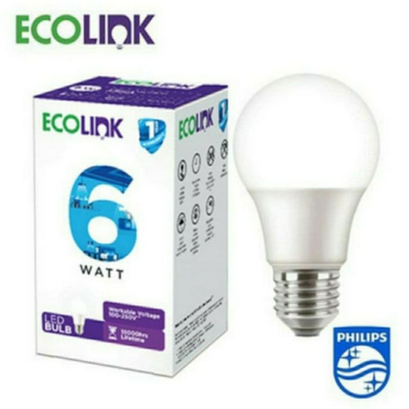 lampu led bulb ecolink 6w