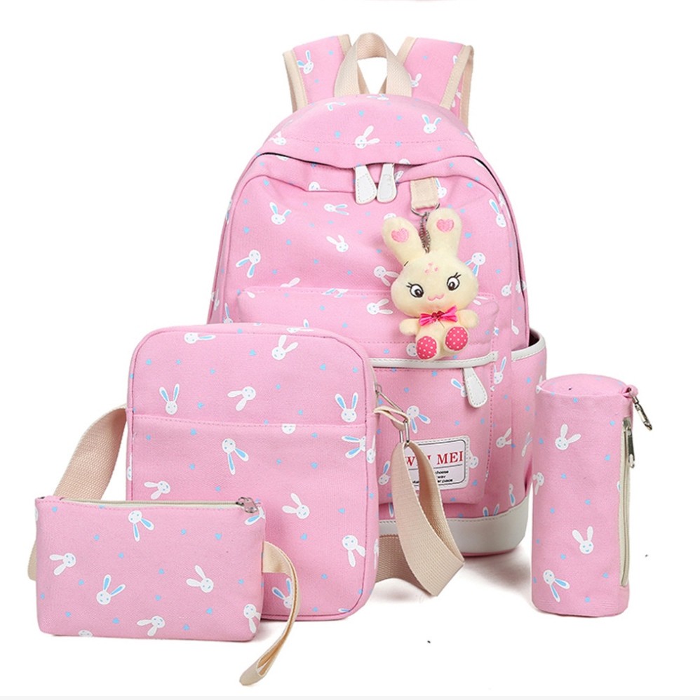 Should Bag 4in1 - Tas Ransel Sekolah Anak Wanita Dan Pria Terbaru 2021 Kekinian Motif Carakter Kelinci Rabbit Korean Style Murah