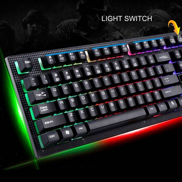 Leopard G20 USB Keyboard Gaming murah Gamer LED Backlight RGB