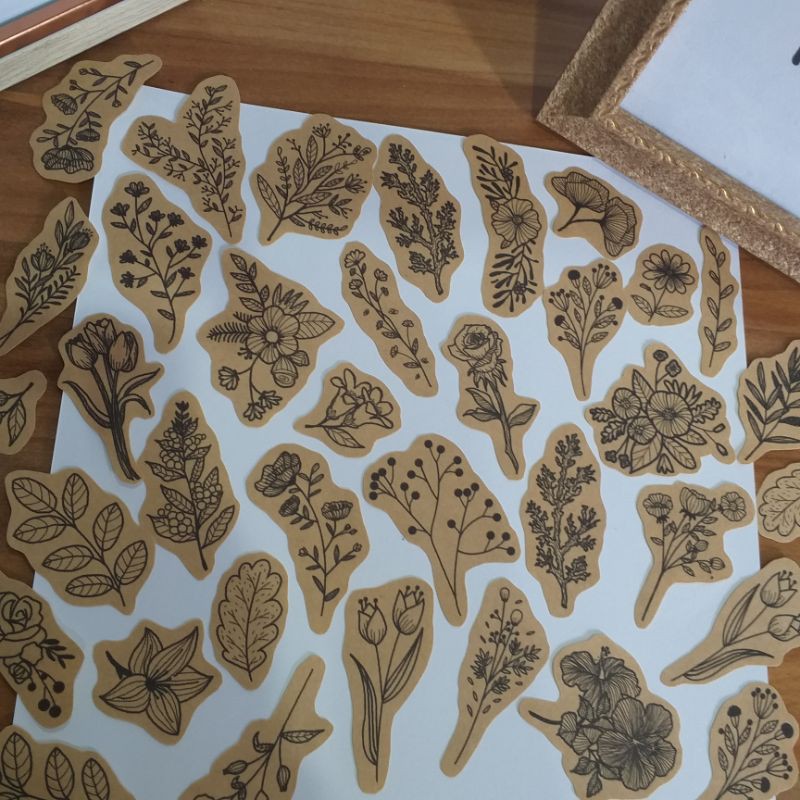 

5 pcs Stiker Vintage Flower Bunga aestetik , Stiker murah , stiker pengiriman