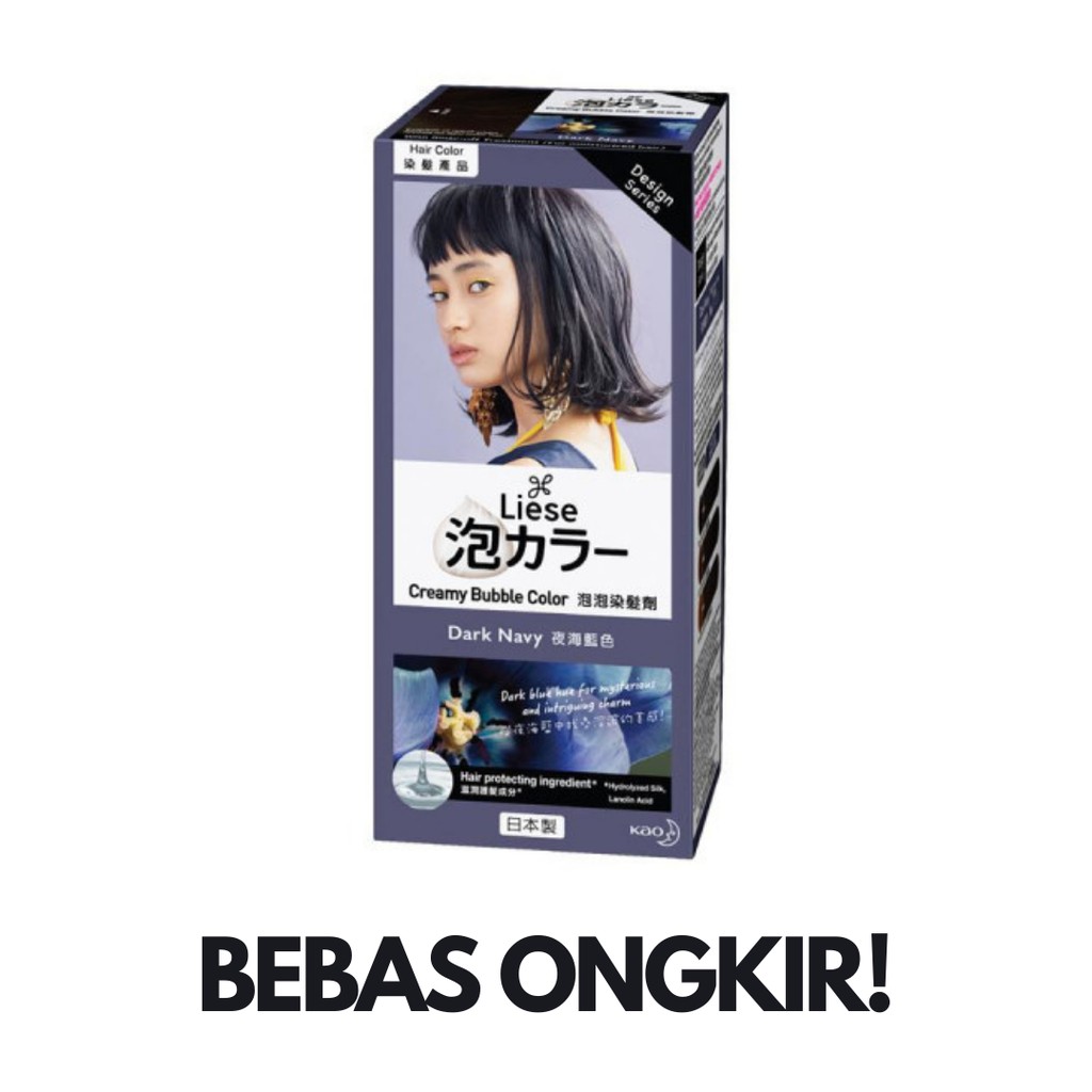 LIESE cat rambut Jepang Creamy Bubble Hair Color - Dark Navy BEBAS ONGKIR