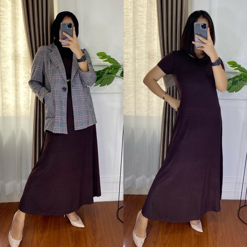 DRESS POLOS SPANDEK BAJU HIJAB KAOS SPANDEX PREMIUM KEKINIAN KAOS INER HIJAB