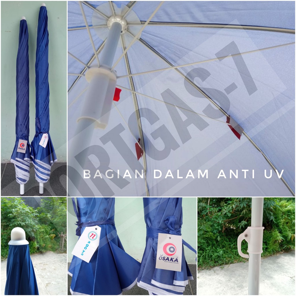 Payung Pantai Tenda Jualan Jumbo Anti UV 35''(170cm) 36''(180cm) Parasol Original Osaka/Nagoya