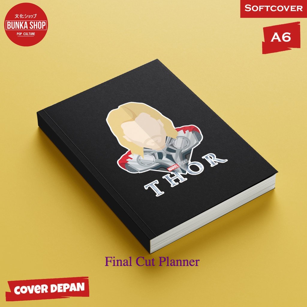 

Buku tulis polos/bergaris Marvel Avengers Thor Black Softcover A6 Buku Tulis Catatan Notes Agenda Planner Jurnal