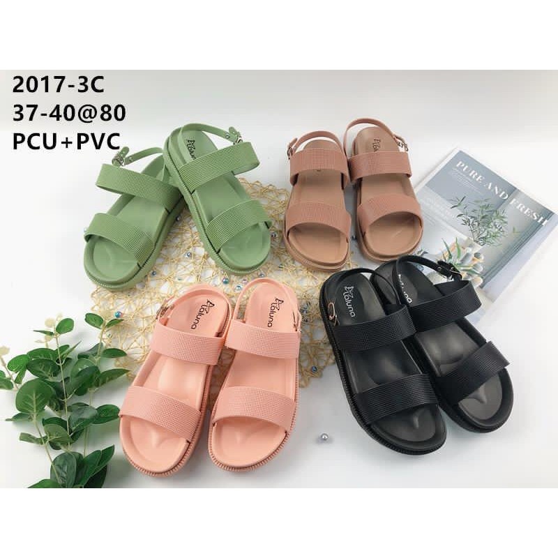 Sandal Tali Kait Jelly Import Wanita Strap Dua Kait Laluna 2017-3C