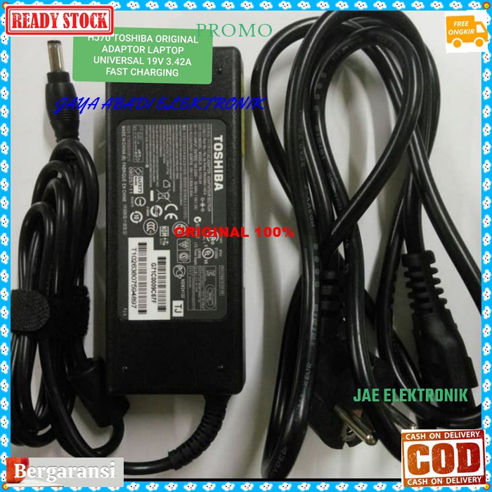 J81 Toshiba ori 100% 19V 3.42A 65 watt w adaptor Laptop cas casan charger komputer power adapter cpu