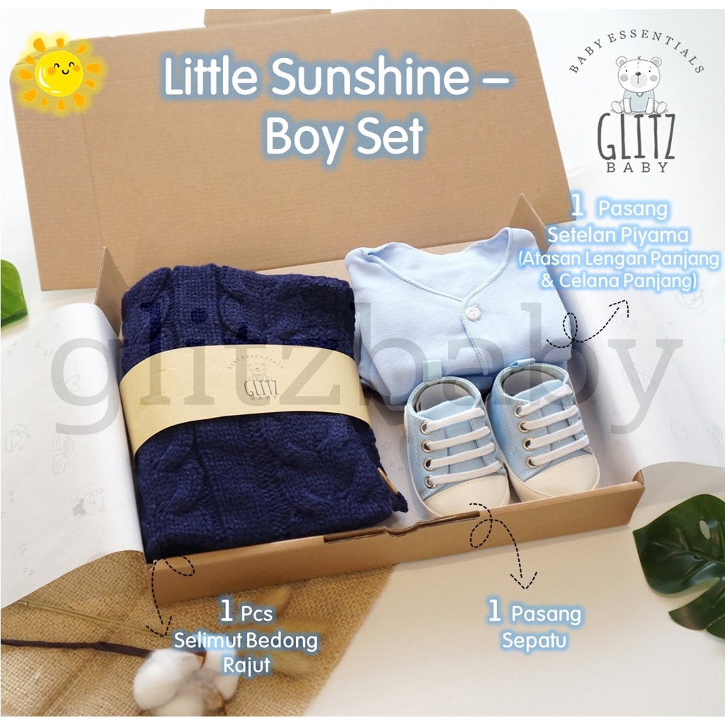 Hampers Bayi Kado Lahiran Newborn Gift Set - Glitz Baby Glitzaksesoris-Little Sunshine Boy