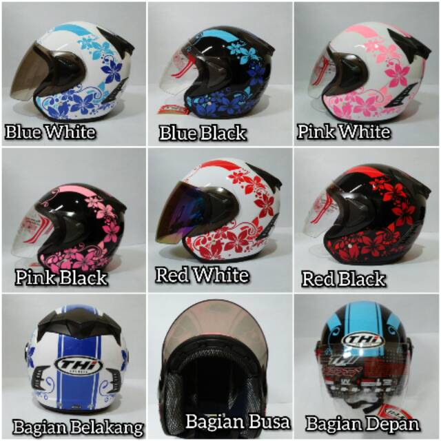 Helm wanita terlaris Thi flower series helm cewe lucu sni dan original