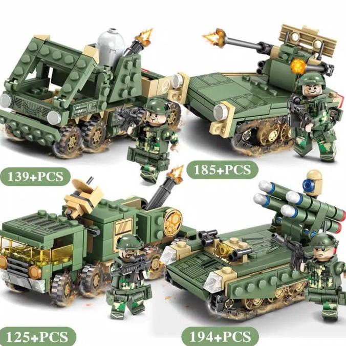 Lego City Army Soldier Tentara War Mobil Car Tank Minifigures Import