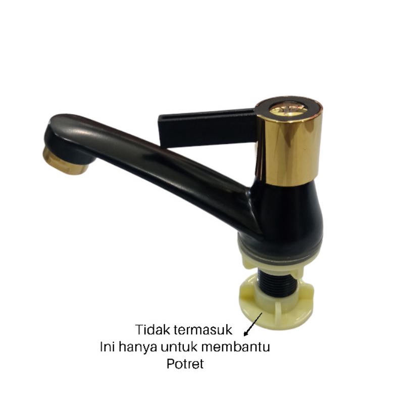 Kran wastafel keran cuci tangan Stainless Geser Engkol Black Gold Murah