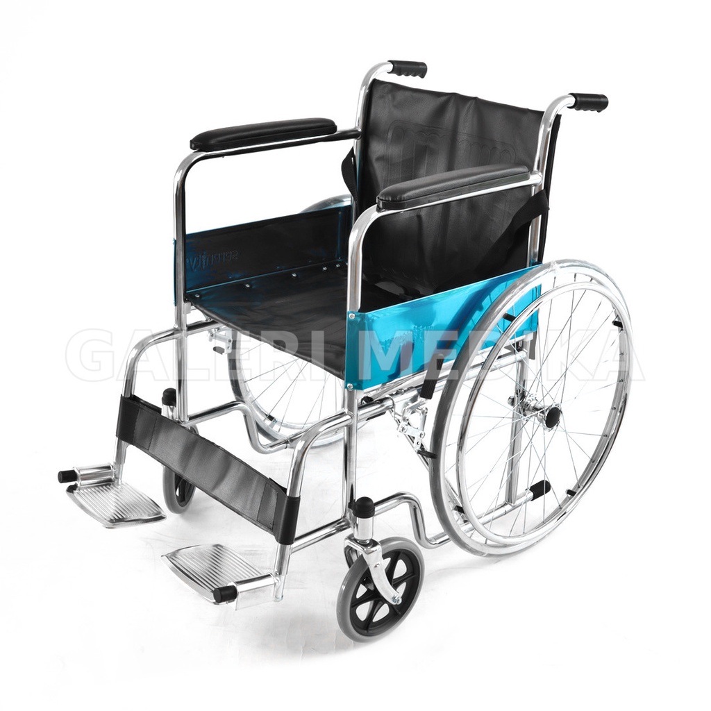 Kursi Roda Rumah Sakit Serenity SR-809S Steel Wheelchair Kuat Hingga 100Kg