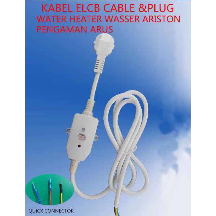 Kabel ELCB Cable &amp; Plug Water Heater Wasser Ariston Pengaman Arus