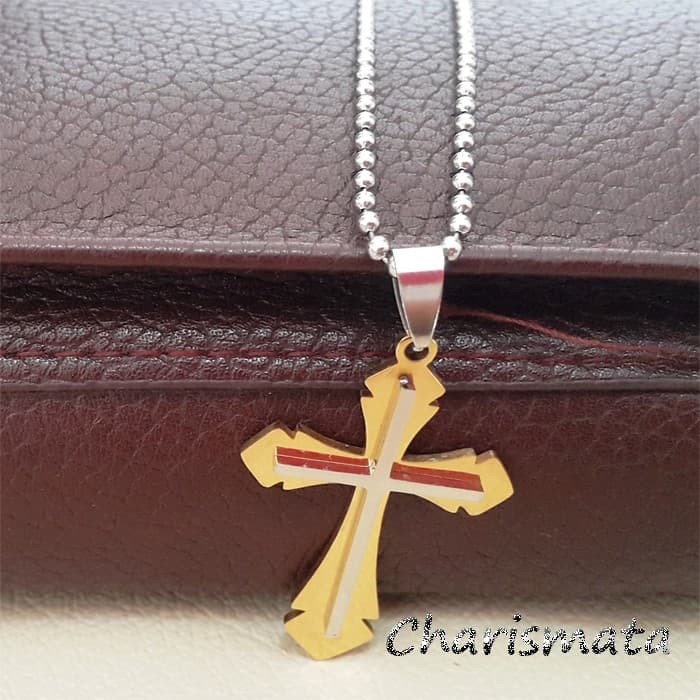 KALUNG TITANIUM SALIB KECIL PERSEGI