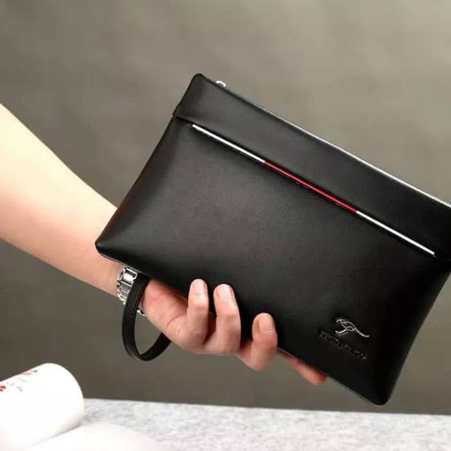 Dompet Tangan Pria Wanita POLO handbag -Hitam-