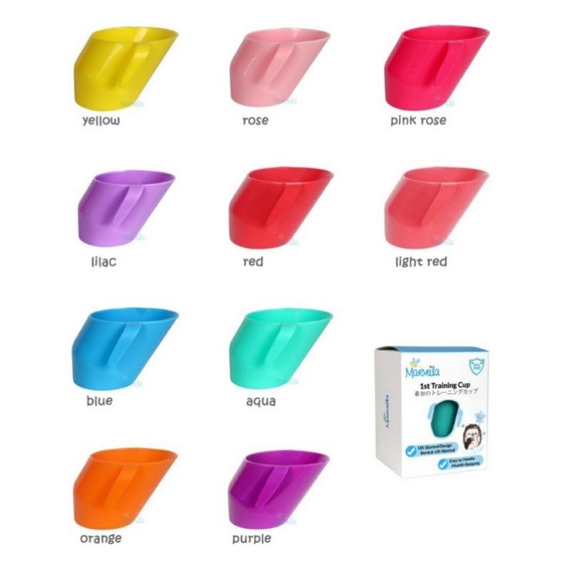 Marveila Gelas Miring Belajar Minum Anak Training ASI Cup Feeder Baby MPASI Gelas Bayi BPA FREE