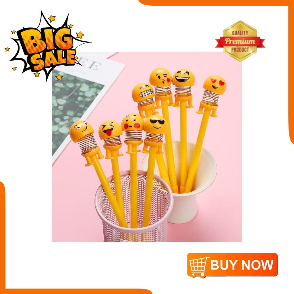 

PULPEN KARAKTER LUCU Bolpoint Model Emoji Spring Doll Emoticon