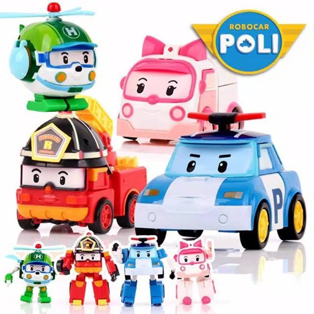 Mainan Robot Car Polisi Transform Cars