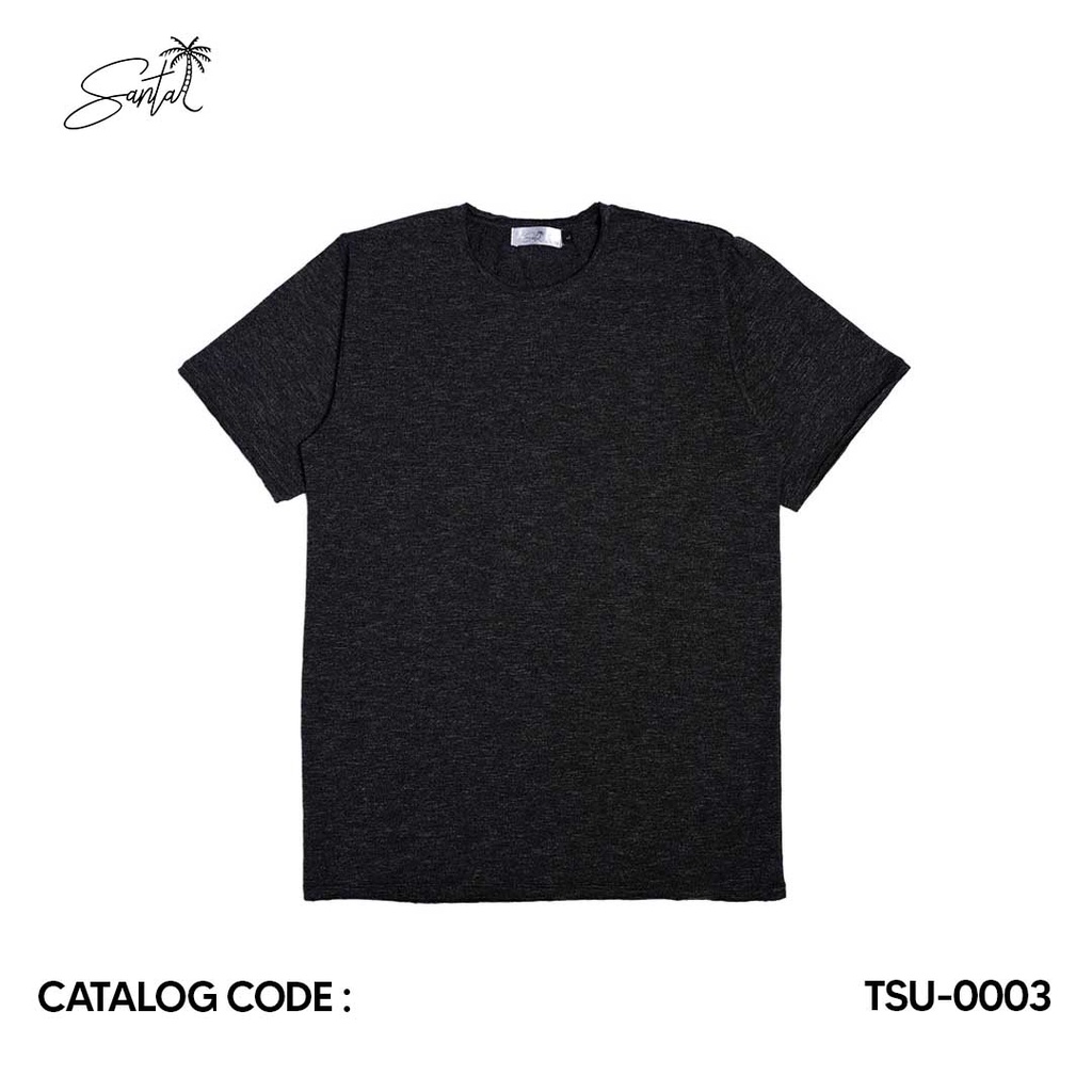 Santai T-shirt Basic Unfinished Dark Grey Pria Wanita ( TSU-0003 )