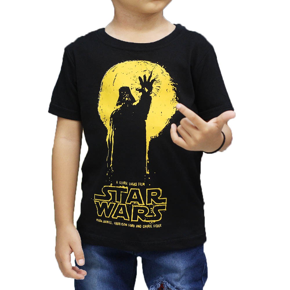  Baju  kaos anak  laki lucu starwars warna  HITAM  TERBARU DAN 