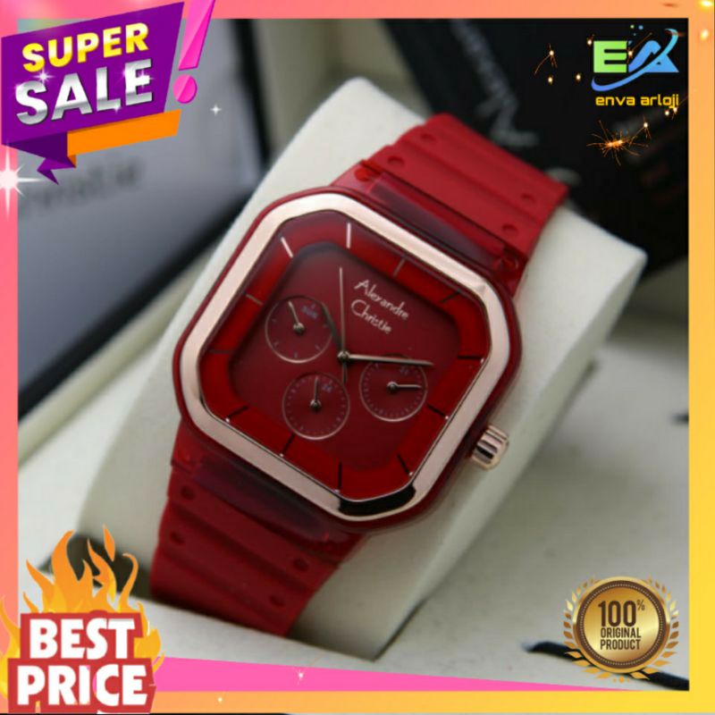 JAM TANGAN ALEXANDRE CHRISTIE WANITA ORIGINAL AC 2811 TERBARU RUBBER ORI MURAH CEWEK ANALOG NEW ASLI