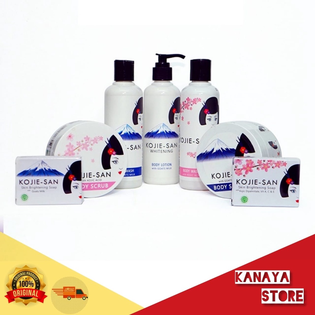 KOJIE-SAN Body Wash Sabun Mandi Cair Pemutih Badan Wajah Body Lotion Skincare BPOM Serum Wajah Kojic Acid Lulur Scrub Handbody Cream Brightening Glowing Whitening