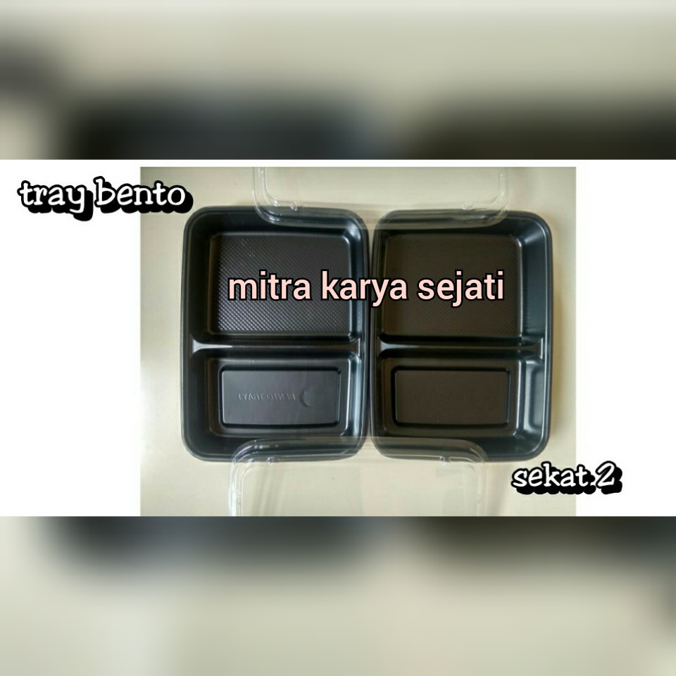 Tray Bento sekat 2 / Mika Bento / Box Bento / Kotak Bento