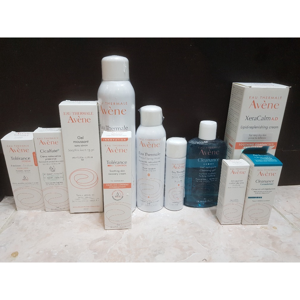 Avene Thermal Spring Water 50ml/150ml/300ml/Cicalfate/Soapless Foaming Gel/Cleanance Cleansing Gel/Comedomed/Tolerance Extreme Emulsion - ready stock !