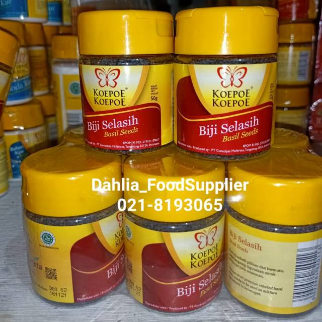 

BIJI SELASIH KOEPO KOEPO 50GR - biji selasih murah- basil seeds 500gr - whole basil seeds- biji selasih -bumbu dapur