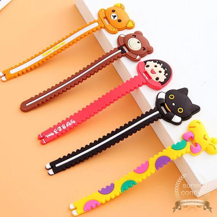 Klip Organizer Kabel Earphone / Charger Bentuk Kartun Lucu Bahan Silikon