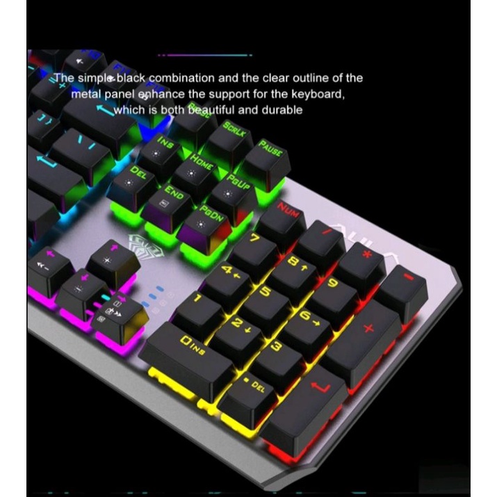 Keyboard usb Gaming Mechanical AULA F-2066 II Blue Switch - Rainbow 20 kinds (aula original/suport otg