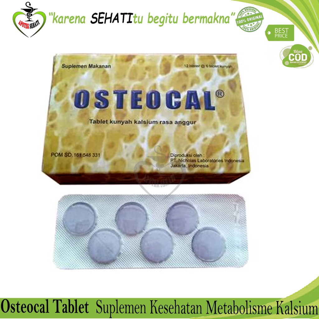 OSTEOCAL ISI 72 TABLET KUNYAH TABLET KALSIUM VITAMIN PENGEROPOSAN TULANG