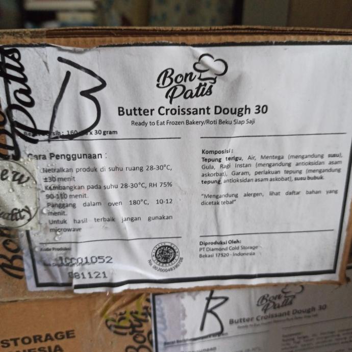 

Bon Patis Croissant Dough 30 Gram 1 Karton 160 Pcs Croffle ---NEW---