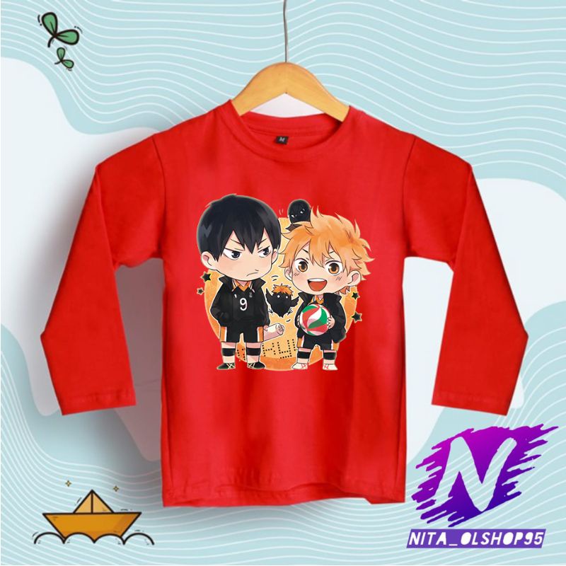 kaos lengan panjang haikyu anime baju anak haikyuu